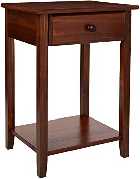 Casual Home 647-24 Owl Night Stand with 4 USB Ports, Warm Brown