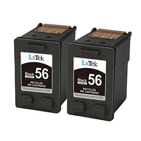 LxTek Remanufactured Ink Cartridge Replacement For HP 56 (2 Black) C6656AN