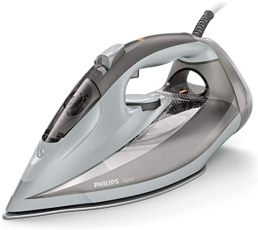 Philips Azur Steam Iron with 250 g Steam Boost, 2600W & SteamGlide Advanced Soleplate – Grey – GC4566/89