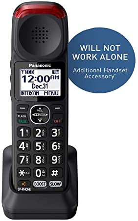 Panasonic New DECT 6.0 Cordless Phone Handset Accessory Talking Caller ID Compatible with KX-TGM430B Series Cordless Phone Systems - KX-TGMA44B (Black)
