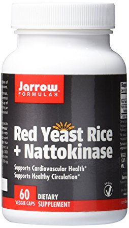 Jarrow Formulas Red Yeast Rice Plus Nattokinase Caps, Supports Cardiovascular Health, 60 Veggie Caps