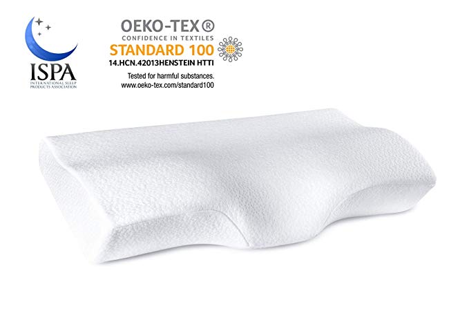 YANXUAN Contour Memory Foam Pillow for Neck Pain Sleepers, Cervical Pillow Ergonomic Neck Pillow with Washable Pillowcase, 23.6" X 13.8" X 4.3"