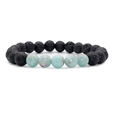 Bivei 7 Chakra Healing Bracelet W/Real Stones - Lava Stone Diffuser, Yoga Mala Meditation, Gemstones Beads Reiligious Jewelry for Energy Healing, Protection