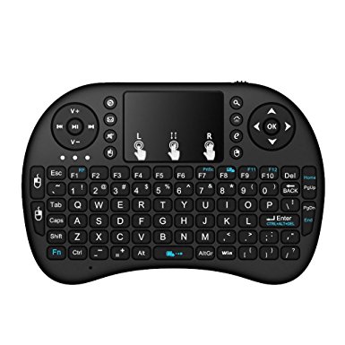 AKASO i8 Wireless Keyboard Touchpad Mini 2.4GHz Air Mouse Remote for Android TV Box, PC, Tab, XBox 360,Xbox 360, PS3, HTPC, IPTV With Battery