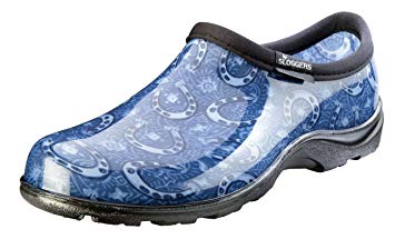 Sloggers Women's Waterproof  Rain and Garden Shoe with Comfort Insole, Horse Shoe Paisley Blue, Size 7, Style 5118HPBL07