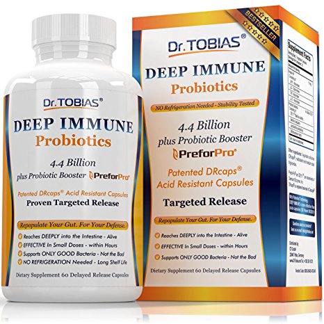 Optimum Probiotics: Deep Immune System Support - With Patented Probiotic Booster - Effective in Small Doses Within Hours - Nutritional Supplement by Dr. Tobias