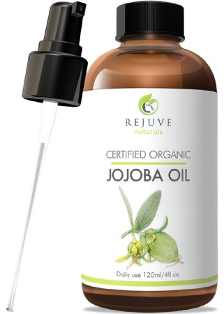 RejuveNaturals Certified Organic Jojoba Oil, 4 oz