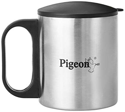 Pigeon Stainless Steel Double Coffee Mug, Set of 2, 180ml, Silver