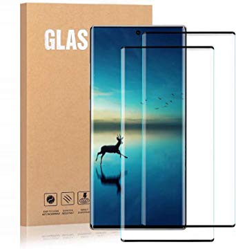 Galaxy Note 10 Plus Screen Protector,Full Coverage Tempered Glass[2 Pack][3D Curved]［Solution for Ultrasonic Fingerprint］Tempered Glass Screen Protector Suitable for Galaxy Note 10 Plus