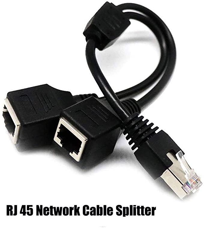 RJ45 Ethernet Splitter Cable, RJ45 1 Male to 2 Female LAN Ethernet Splitter Adapter Cable Suitable Super Cat5, Cat5e, Cat6, Cat7 LAN Ethernet Network Extension Cable Adapter