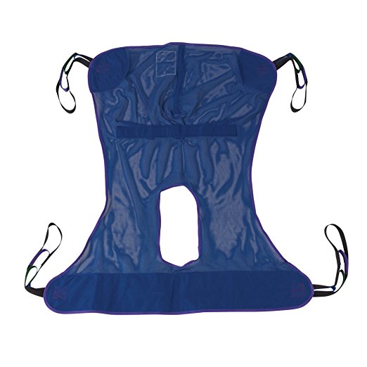 Drive Medical Full Body Patient Lift Sling, Mesh with Commode Cutout, Medium