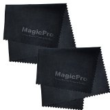Microfiber Cloth Magicpro Microfiber Cleaning Cloths - For All LCD Screens Eyeglasses Sunglasses Tablets Lenses and Other Delicate Surfaces 2 Black 6x7