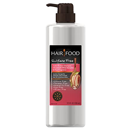 Hair Food Sulfate Free Color Protect Shampoo with White Nectarine & Pear Fragrance, 17.9 Fluid Ounce
