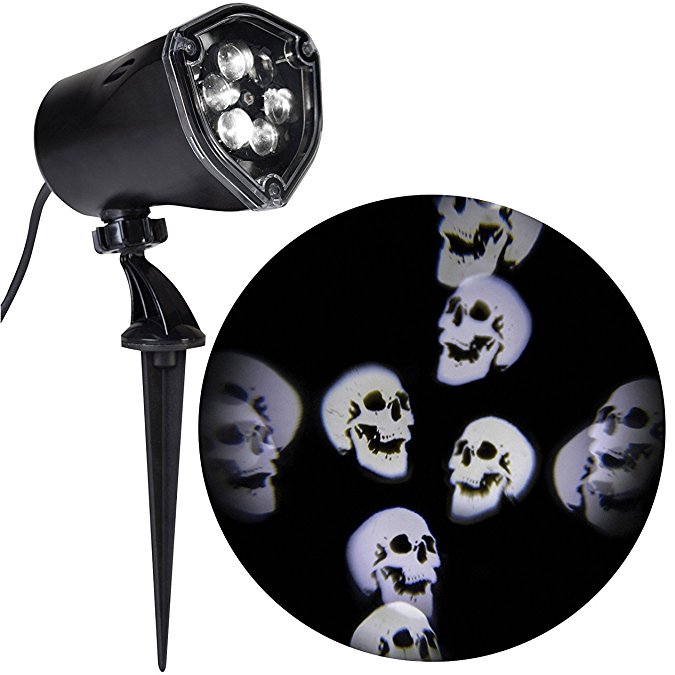 Gemmy Halloween Light Projector, Whirling Skulls LED Spotlight Projection Kaleidoscope Light Show