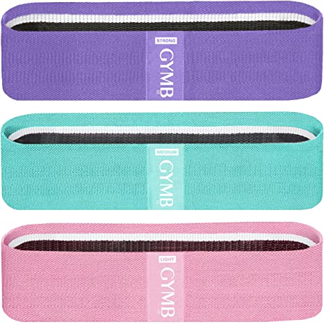 Gymbee 3 Fabric Resistance Bands for Legs and Butt, Loop Exercise Bands, Booty Workout Bands for Women, Glute Bands, Non Slip Squat Bands with 3 Resistant Levels, Video Included