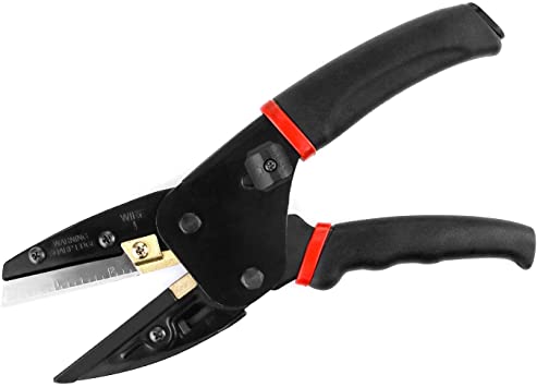 QWORK Power Cutting Tool, 3 in 1 Pliers with Built-In Wire Cutter & Utility Knife, Multifunctional Cutter for Wire, Gardening, Rope