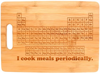 STEM Gifts I Cook Meals Periodically Nerdy Gag Gift Science Nerd Big Rectangle Bamboo Cutting Board
