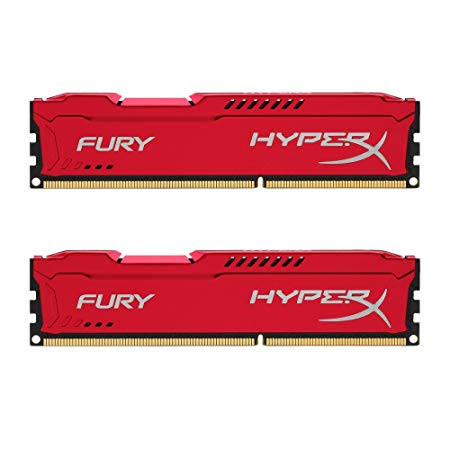 HyperX HX318C10FRK2/16 FURY 16 GB (2 x 8 GB) 1866 MHz DDR3 CL10 DIMM Memory Module Kit, Red