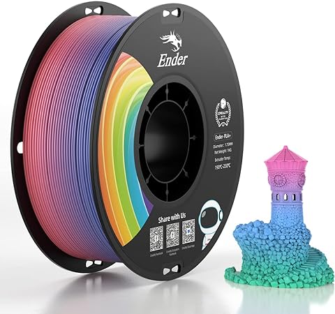 Creality 3D Printer Filament PLA PRO (PLA ) 1.75mm Colourful, Toughness Upgraded Dimensional Accuracy  /- 0.03mm, 1kg Spool(2.2lbs) Ender PLA Plus Filament for Most FDM 3D Printers