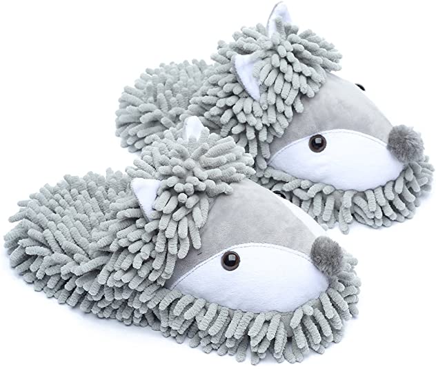 ofoot Womens Winter Warm Parent-Child Fuzzy Home Slippers Cute Animal Koala Fox Owl Cat Lion Gorilla Bunny,Durable Anti Skid Grippers Rubber Bottom Outsole