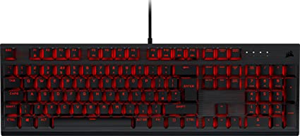 Corsair K60 PRO Mechanical Gaming Keyboard (CHERRY MV Mechanical Keyswitches: Linear and Fast, Durable Aluminum Frame, Per-Key Red LED Backlighting) QWERTY, Black