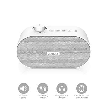 White Noise Sound Machine for Sleeping,Wandwoo 26 Smoothing Nature White Noise Machine for Baby,Auto-Timer for Adult,Travelling,Office Privacy.