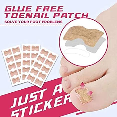 50PC Glue Free Toenail Patch - Ingrown Toenail Tools Kit Premium Nail Treatment Foot Tool,Ingrown Toenail Removal Correction Patch Professional Pedicure Tools Keep Nails Healthy & Relieve Pain