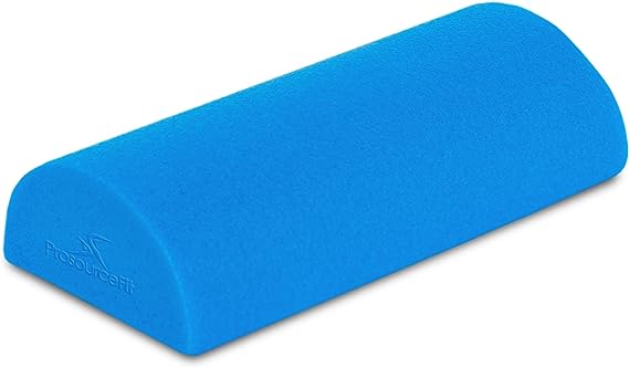 Prosource Fit Flex Foam Half-Round Rollers 12” for Muscle Massage, Physical Therapy, Core & Balance Exercises Stabilization, Pilates, Blue 12"x3", 12 x 3-inches