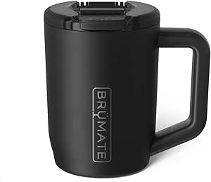 BrüMate Müv - 15oz 100% Leak Proof Insulated Coffee Mug with Handle & Lid - Stainless Steel Coffee Travel Mug - Double Walled Coffee Cup (Matte Black)