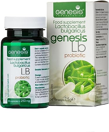 Genesis LB Probiotic with Lactobacillus Bulgaricus 30 Capsules of 240 mg