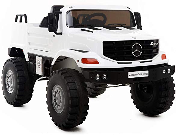 Aosom 12V Mercedes-Benz Zetros Kids Ride On Car Off Road Truck with Remote Control - White