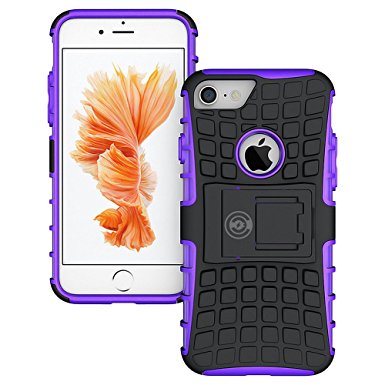 iPhone 7 Case, iPhone 7/7S Armor cases (7) Tough Rugged Shockproof Armorbox Dual Layer Hybrid Hard/Soft Slim Protective Case by Cable and Case - Purple Armor Case