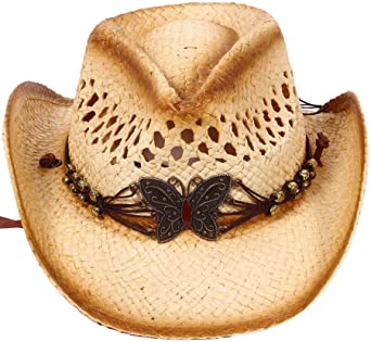 D Diana Dickson Kid's Straw Cowboy Hat w/Hat Band