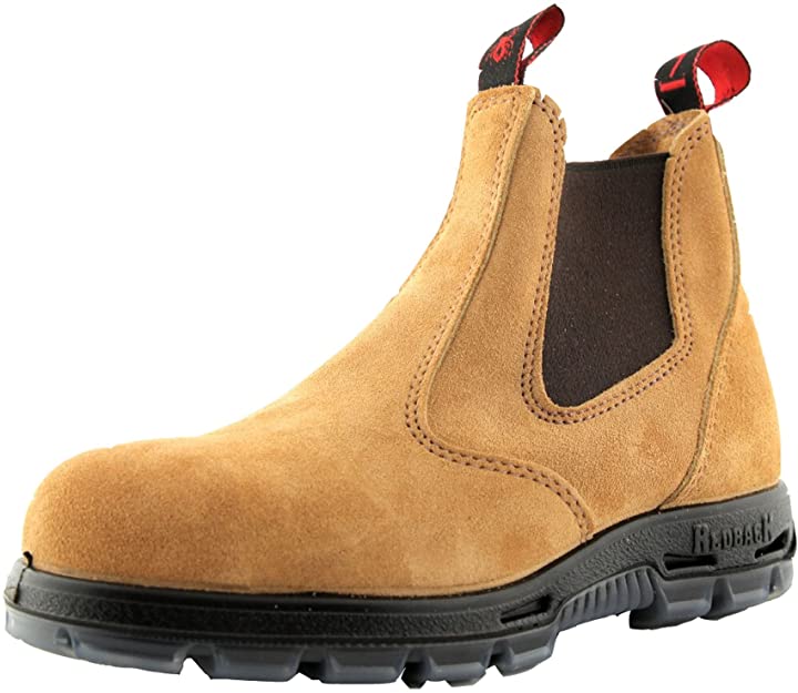 RedbacK Work Boots UBBA Easy Escape Soft Toe Banana Suede Leather Slip On Boot (US11/UK10 Mens) Yellow/Gold
