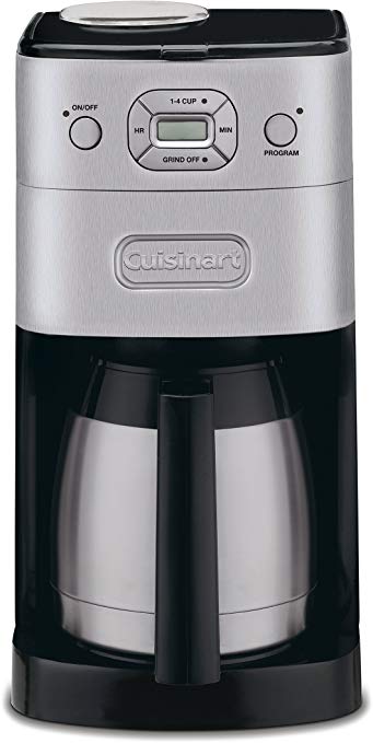 CUISINART DGB-650BC Grind-and-Brew Thermal 10-Cup Automatic Coffeemaker, Brushed Metal, Silver