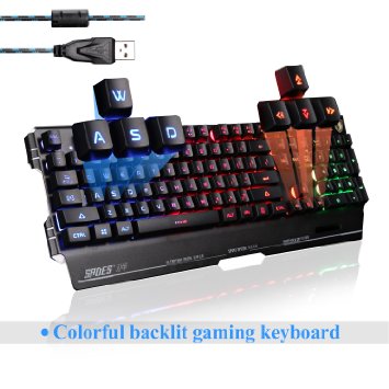 SADES K8 Blademail PC Gaming Keyboards 19 non-conflict keys Metal Material (Black)