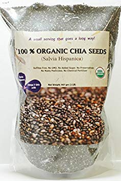 Indus Organics Black Chia Seeds, 2 Lb Bag, Sulfite Free, No Added Sugar, Premium Grade, High Purity, Freshly Packed