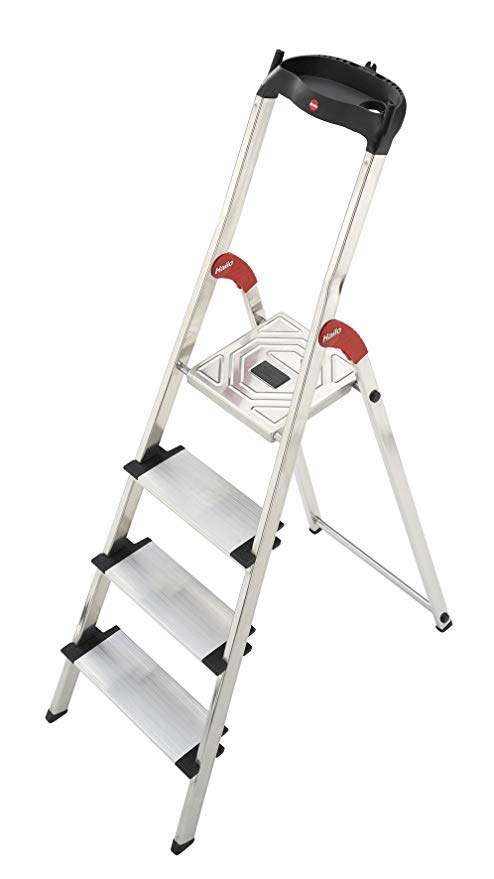 Hailo 8040-401 XXL Step Ladder 4 Deep Safety steps, 150 KG