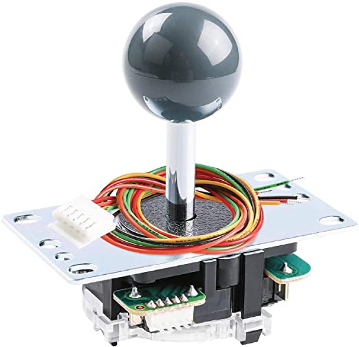 SANWA JLF-TP-8YT Joystick Gray Original - for Arcade Jamma Game 4 & 8 Way Adjustable, Compatible with Catz Mad SF4 Tournament Joystick (Gray Ball Top), Use for Arcade Game Machine Cabinet S@NWA