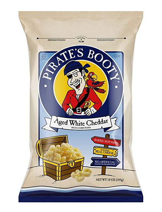 Pirate's Booty Cheese Snack Puffs, Aged White Cheddar, 10 Ounce