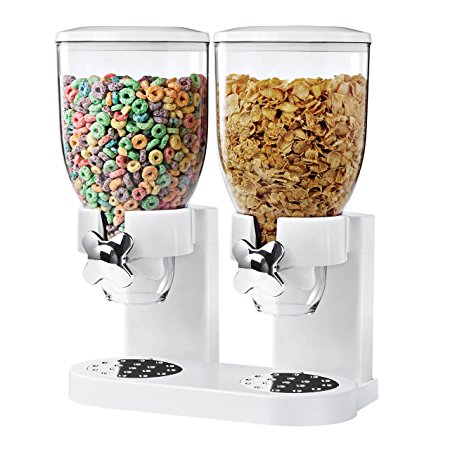 Zevro KCH-06123/GAT201C Indispensable Dry Food Dispenser, Dual Control, White/Chrome