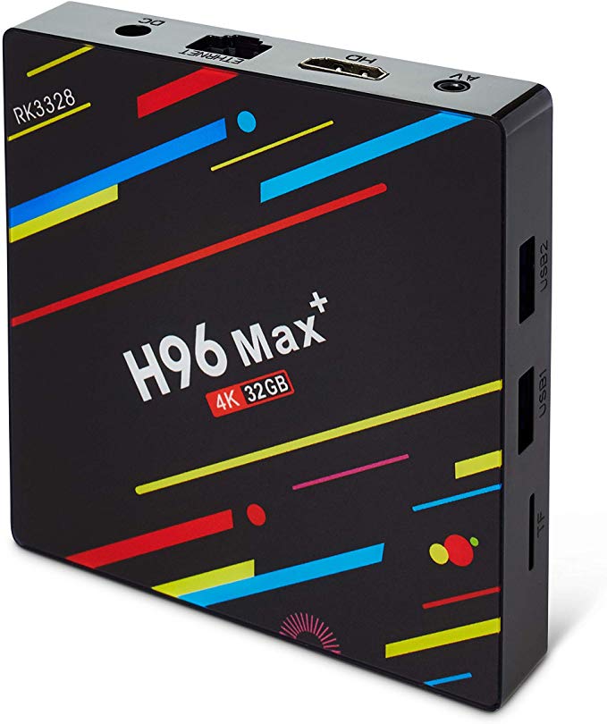 Android TV Box - H96 Max plus 9.0, Rock chip (RK3328) 4GB RAM 32GB ROM - Quad-Core 64Bits CPU Support 2.4G/5G Wifi/100M 4K Smart Android TV Box LAN/USB3.0/USB2.0/ TF card slot