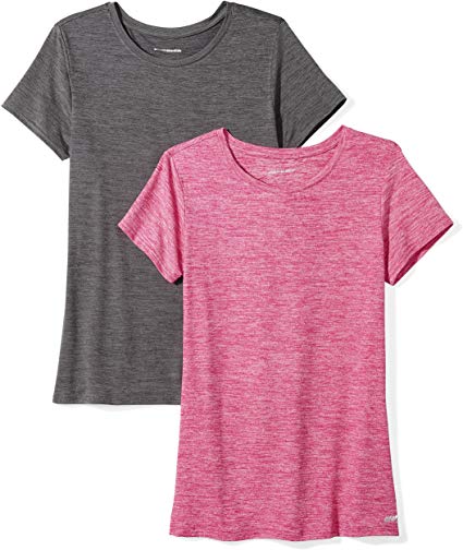 Amazon Essentials Women's 2-Pack Tech Stretch Short-Sleeve Crewneck T-Shirt