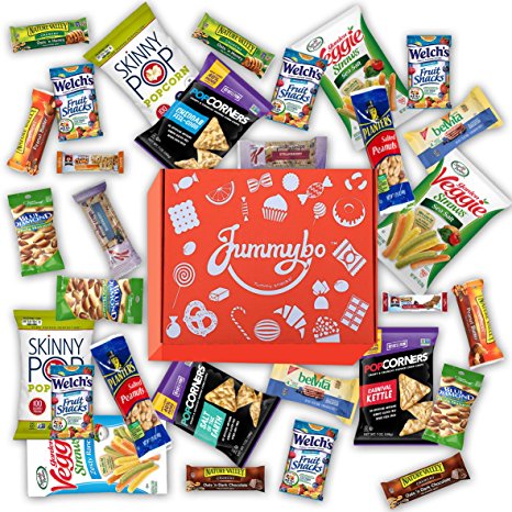 Healthy Snacks Variety by Jummybo - Snack Gift Box - For Kids, Traveling, and Office Snacks (30 count)