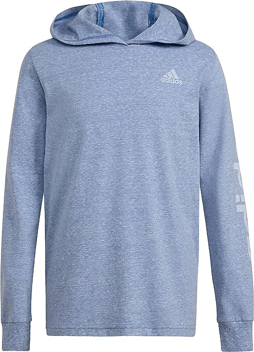 adidas Boys' Long Sleeve Cotton Bos Logo Hooded T-Shirt