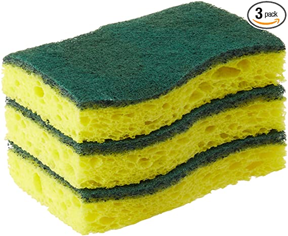 Scotch-Brite MMMHD3 Heavy Duty Scrub Sponge, Yellow & Green, 3 Per Pack