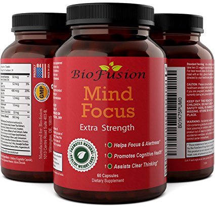 Improve Memory   Enhance Mind Power -Best Natural Brain Boosting Supplement -Top Concentration Enhancing Vitamin Pills for Better Mental Clarity – Boost Cognitive Function   Focus – Biofusion