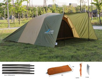 Luxetempo All Purpose Extra Large Camping Rain Tarp Tent Hammock Rain Fly Sun Shelter-12 *12 ft 4 collapsible poles guylines 10 guypoints