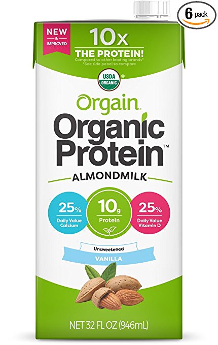 Orgain Organic Protein Almond Milk, Unsweetened Vanilla, 32 Ounce, Packaging May Vary