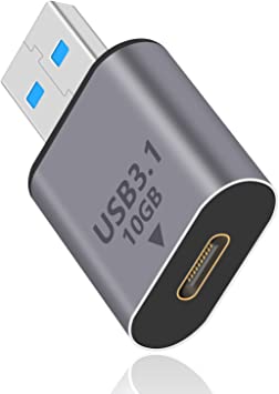 Duttek USB Male to USB C Female Adapter, USB A to USB C Adapter, USB Type C to USB 3.1 OTG Adapter Converter Support 10Gbps Charging & Data Transfer for PC, Laptop, Charger, Power (1Pack)